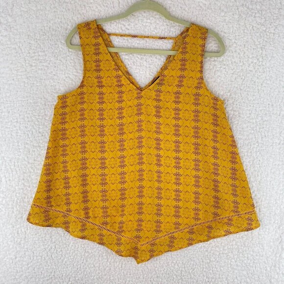 a.n.a A New Approach Yellow V-Neck Sleeveless‎ Tank Top Womens Size Medium - Picture 1 of 12